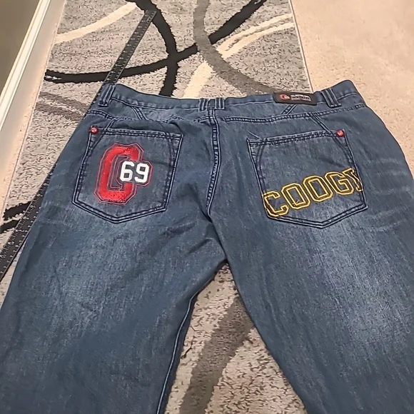 Vtg Y2K Coogi 1969 Baggy Hip-Hop Embroidered Jeans Size 42x34 - Picture 10 of 14